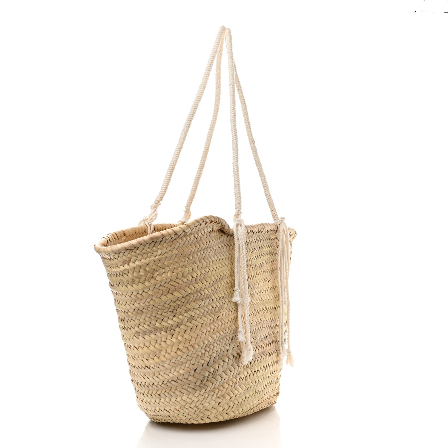 Celine X DAVID KRAMER Raffia Calfskin Panier Bag White 3 of 8