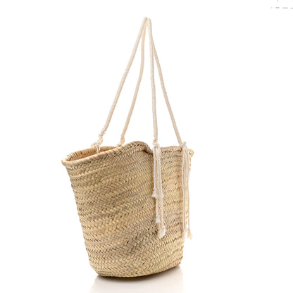 Celine X DAVID KRAMER Raffia Calfskin Panier Bag White 3 of 8