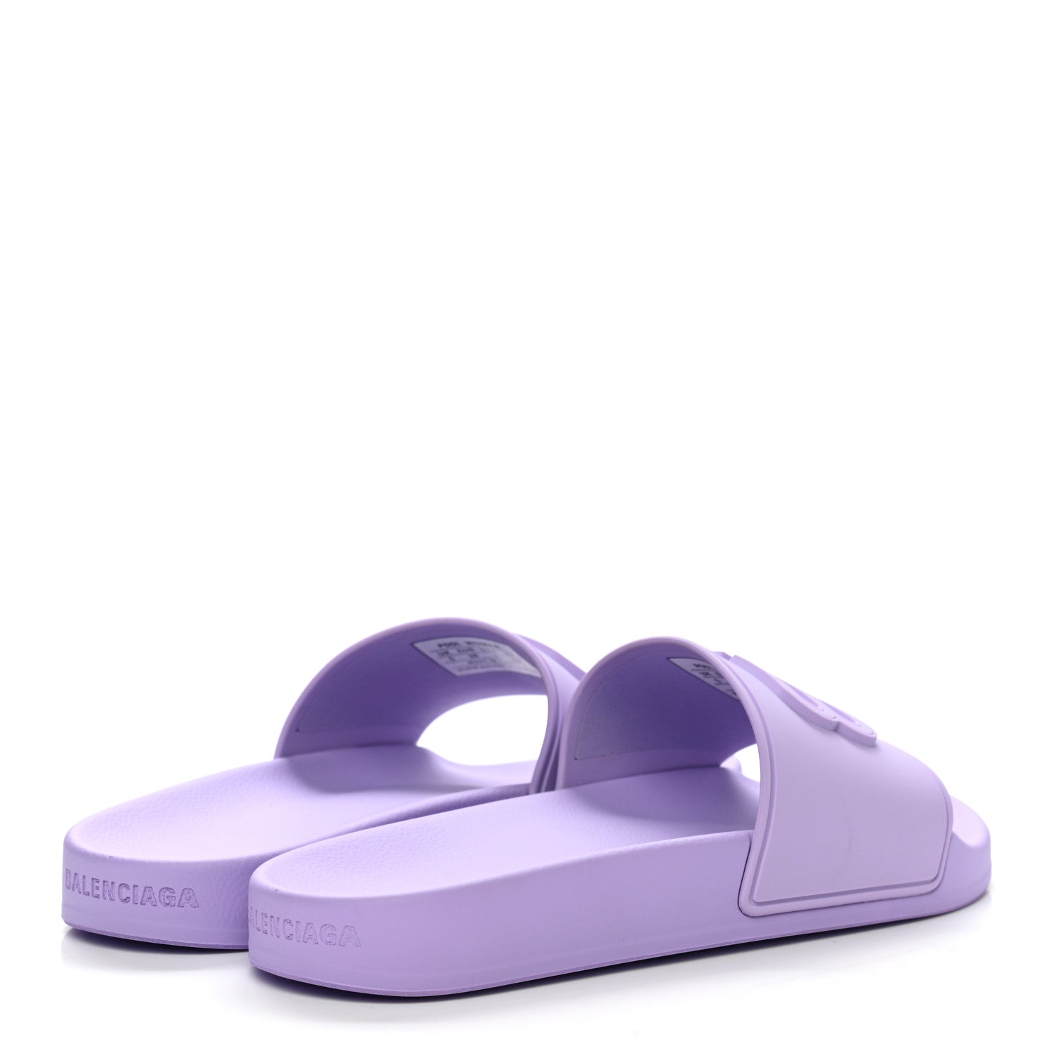 Balenciaga Rubber BB Womens Pool Slide Sandals 38 Lilac 4 of 8