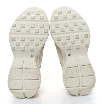 Gucci Calfskin Tiger Rhyton Sneakers 36.5 Ivory 5 of 10