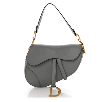 Christian Dior Grained Calfskin Saddle Bag Grey 1 of 12