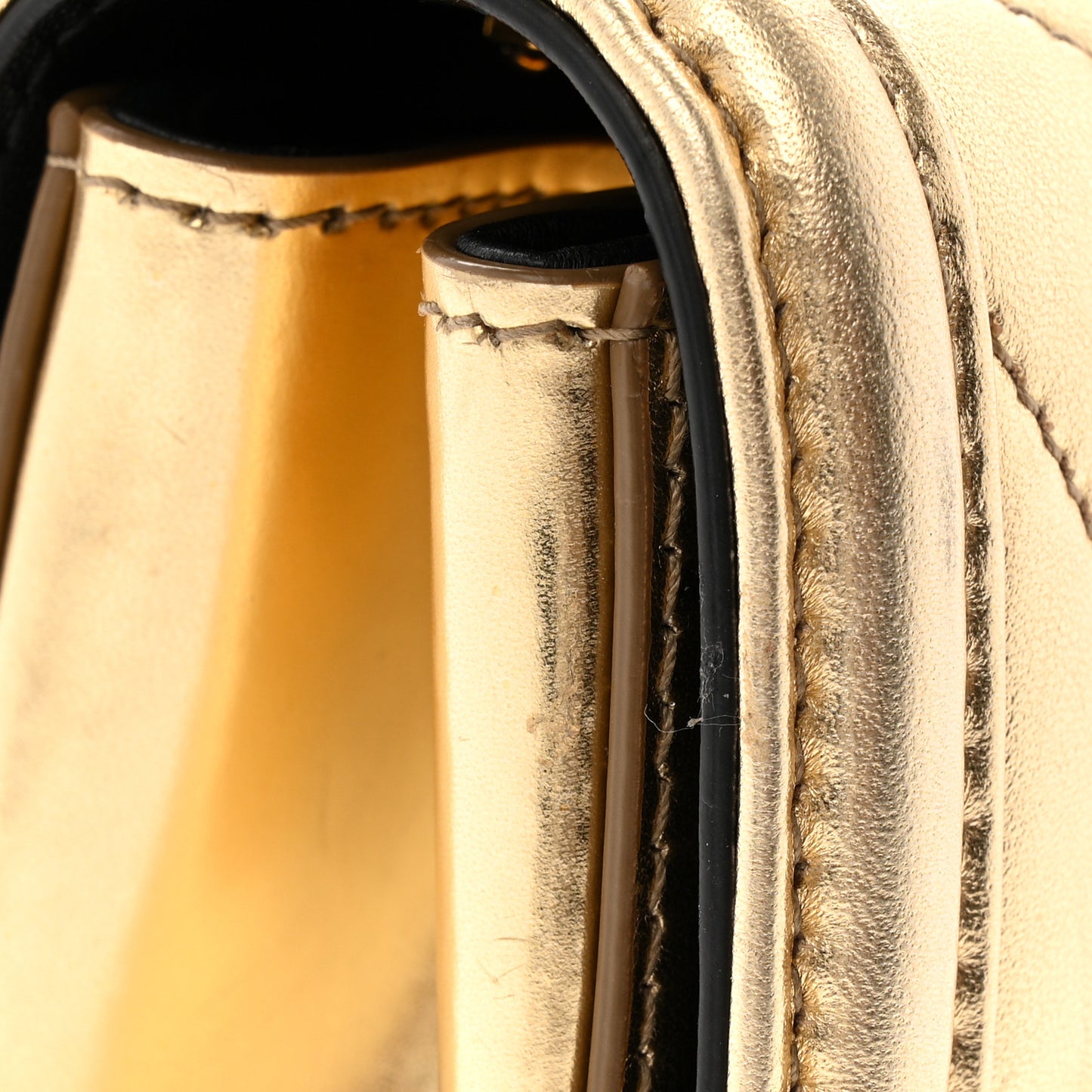 Metallic Nappa Quilted Mini Devotion Crossbody Bag Gold