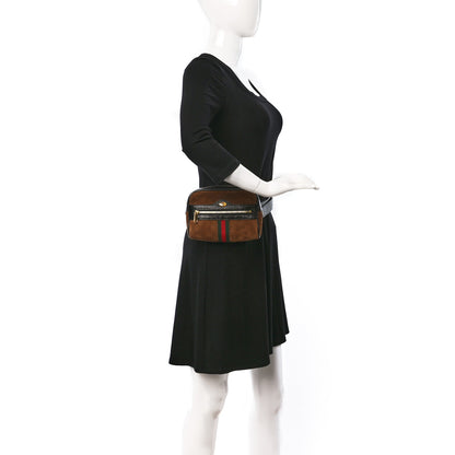 Gucci Suede Small Ophidia Belt Bag 85 34 Brown 2 of 7