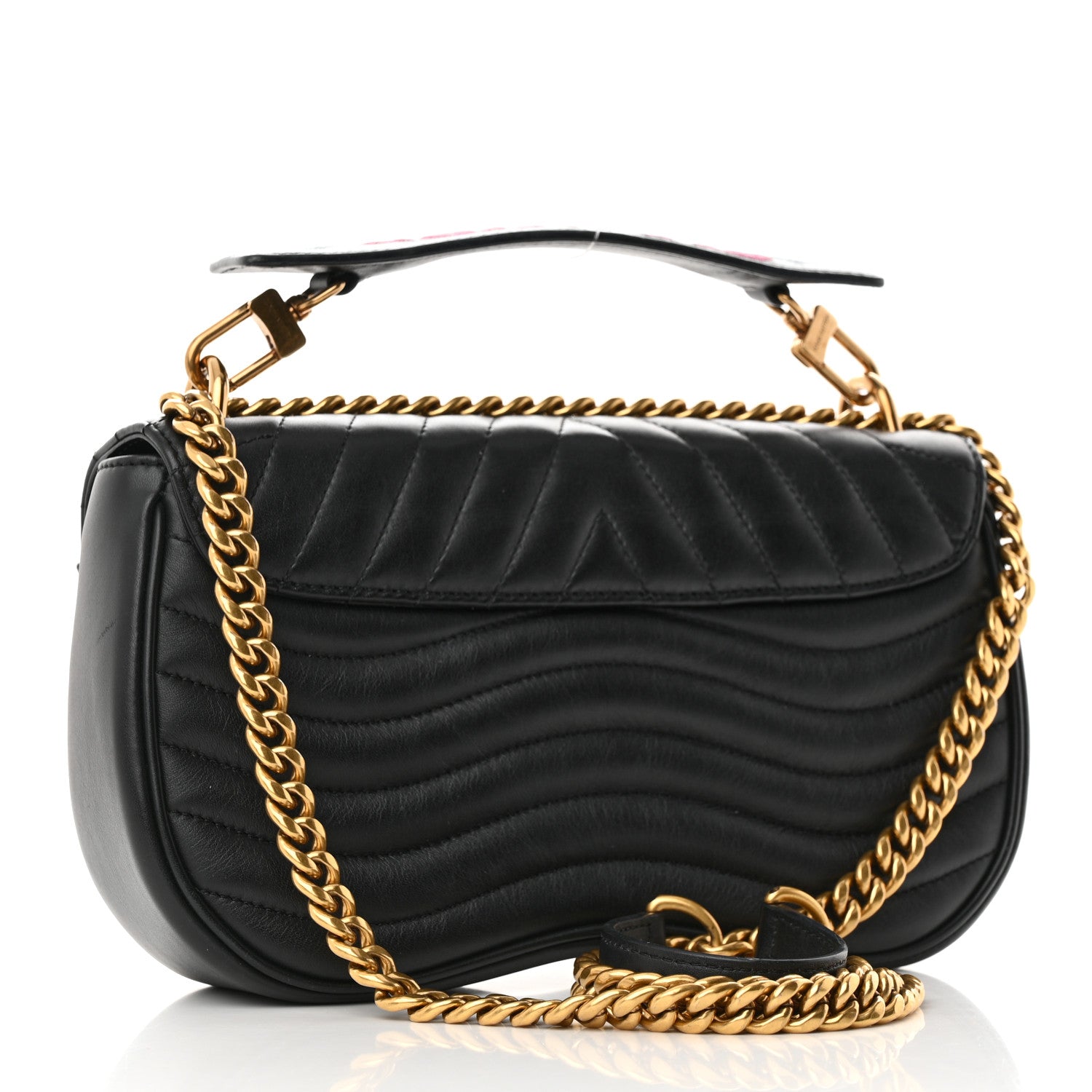 Louis Vuitton Calfskin Embroidered New Wave Chain MM Black 3 of 15