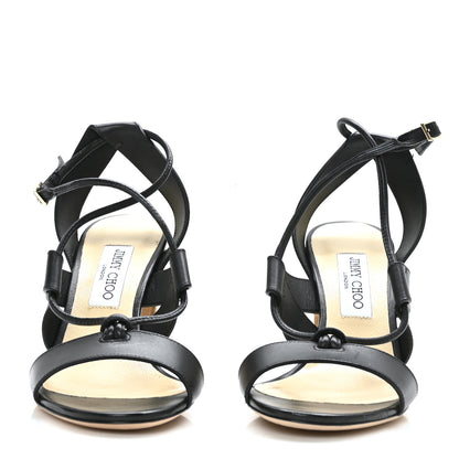 Jimmy Choo Calfskin Margo 80 Ghillie Laced Sandals 39.5 Black 2 of 7