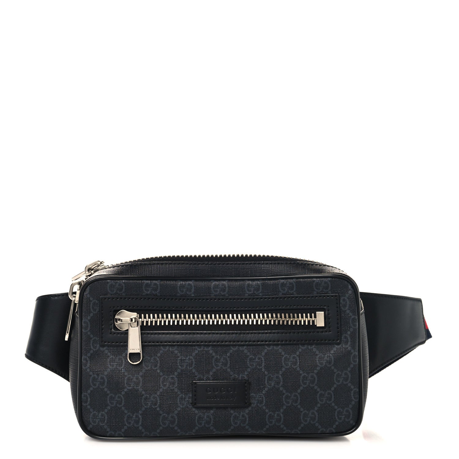 Gucci Soft GG Supreme Monogram Web Belt Bag Black Grey 1 of 11