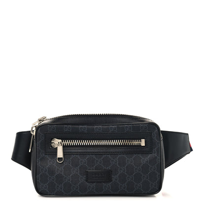 Gucci Soft GG Supreme Monogram Web Belt Bag Black Grey 1 of 11