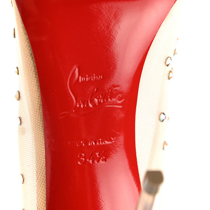 Christian Louboutin Crystal Strass Follies 100 Pumps 34.5 Nude 6 of 10