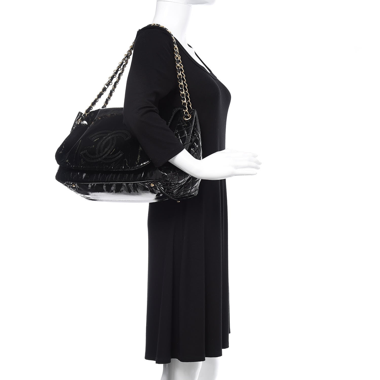 Chanel Vinyl XL Rock and Chain Flap Black 2 of 10