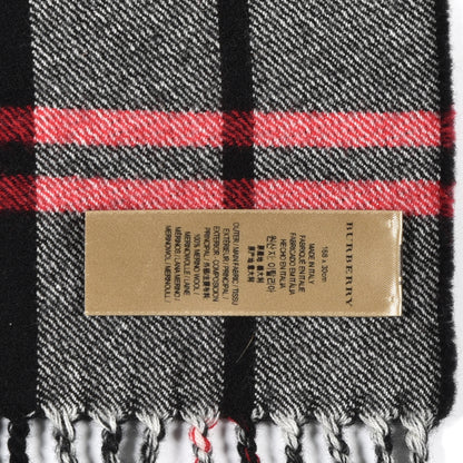 Burberry Cashmere Giant Check Fringe Scarf Navy 4 of 5