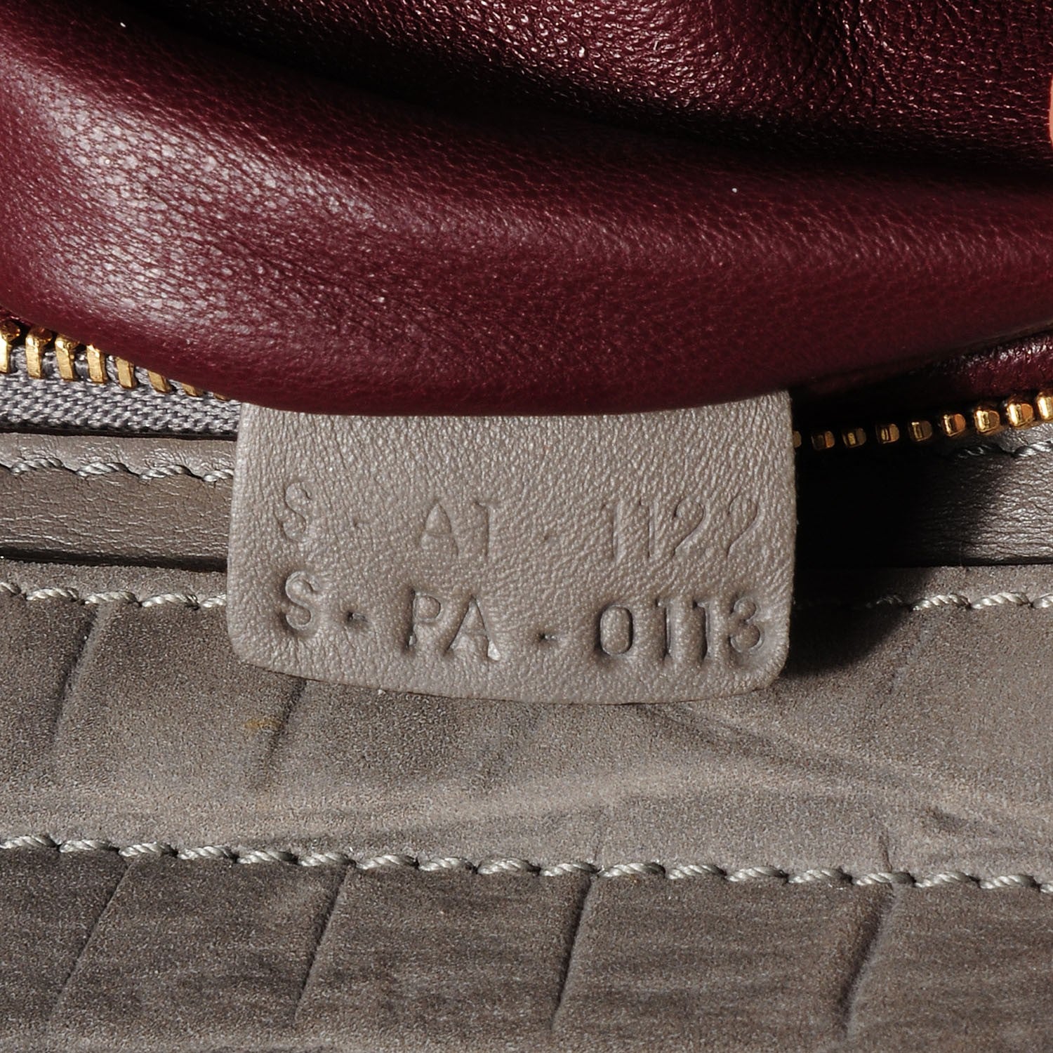 Celine Nubuck Crocodile Embossed Medium Trapeze Grey 8 of 10