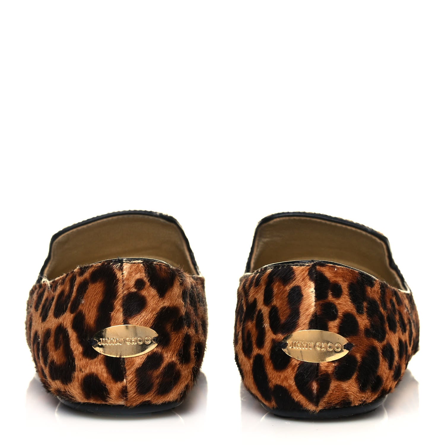 Jimmy Choo Pony Hair Leopard Print Wheel Jazz Flats 37.5 Brown 5 of 9