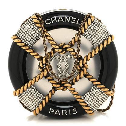 Chanel Resin Crystal Rescue Wheel Minaudière Black 1 of 10