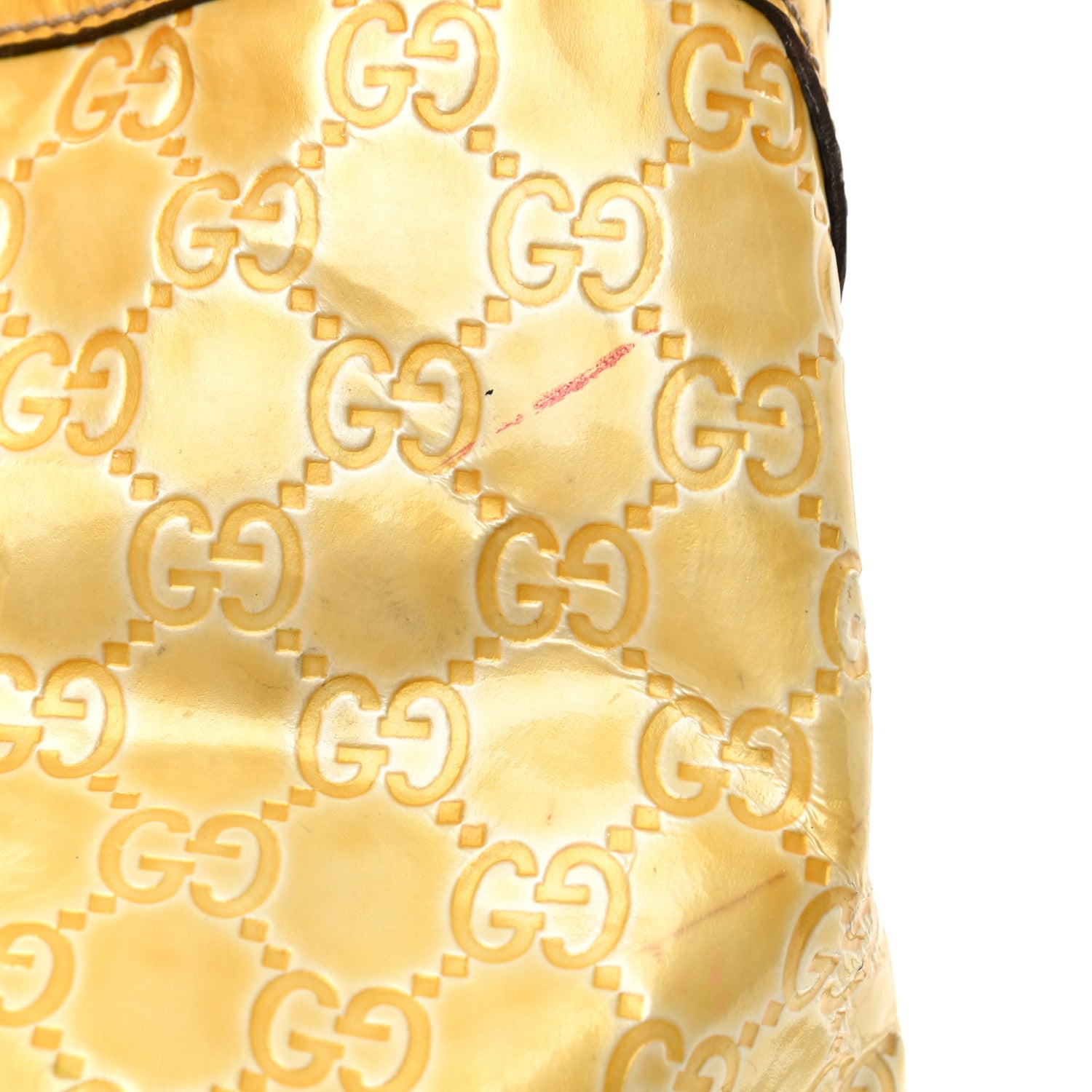 Gucci Shine Guccissima Medium Indy Top Handle Hobo Yellow 11 of 18