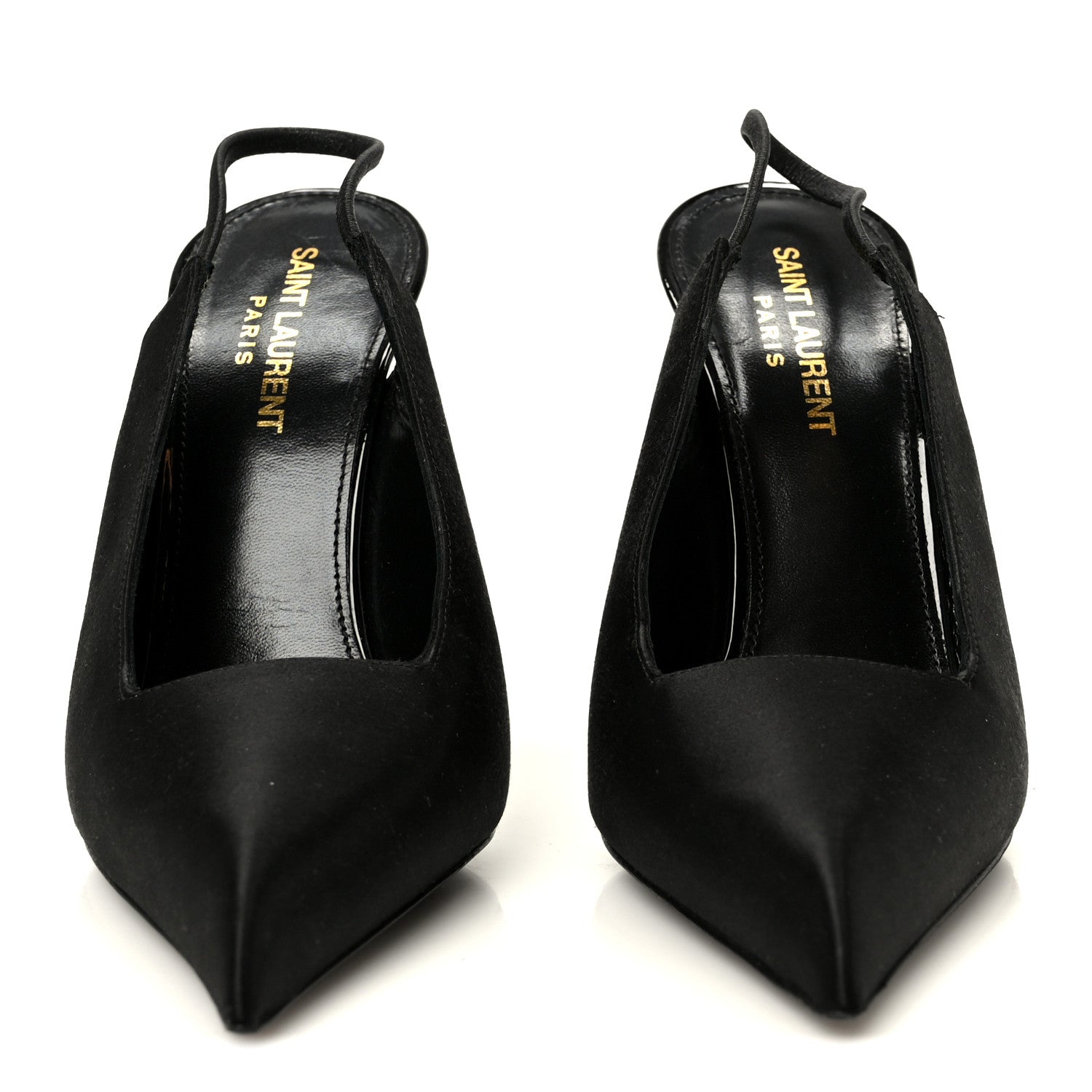 Saint Laurent Raso Regale Raven 110 Slingback Pumps 37 Black 3 of 10
