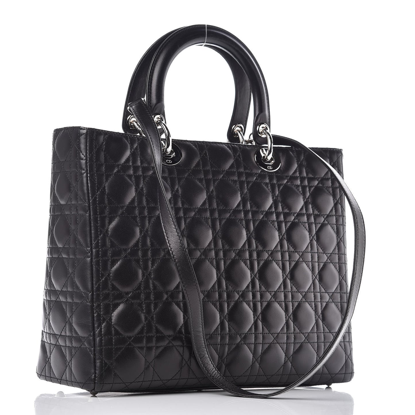 Lambskin Cannage Large Lady Dior Black