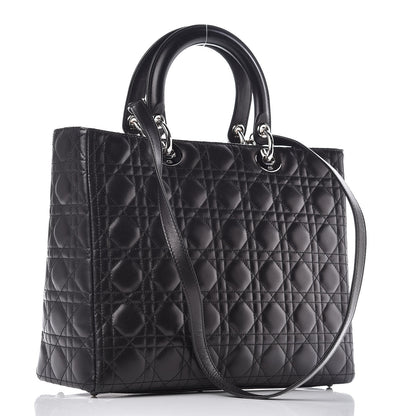 Christian Dior Lambskin Cannage Large Lady Dior Black 3 of 12