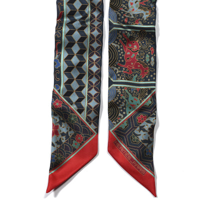 Hermes Silk Collections Imperiales Twilly Rouge Turquoise Ardoise 2 of 4