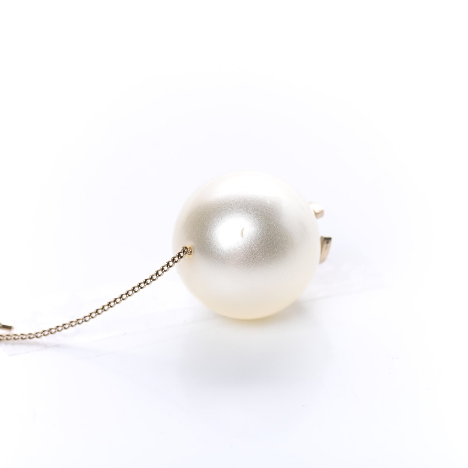 Chanel Pearl CC Chain Drop Earrings Gold 5 of 6