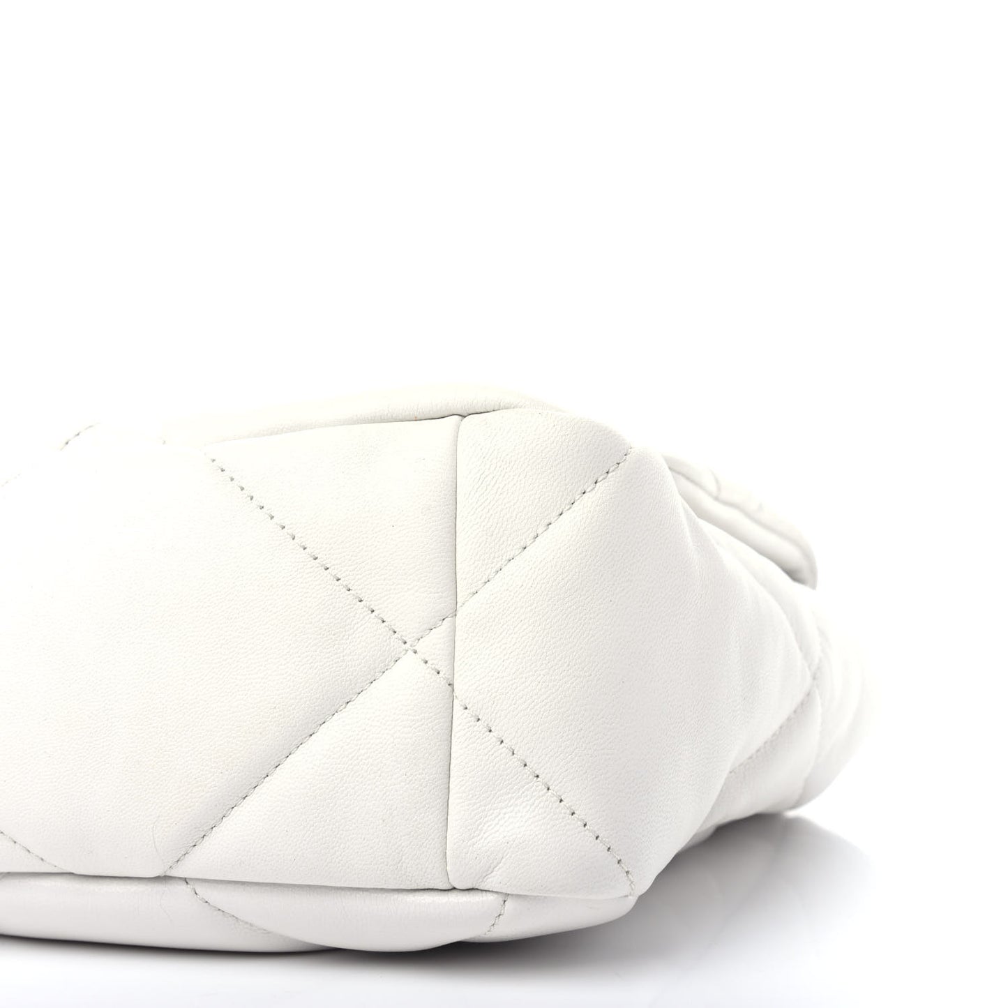 Goatskin Quilted Large Chanel 19 Flap White