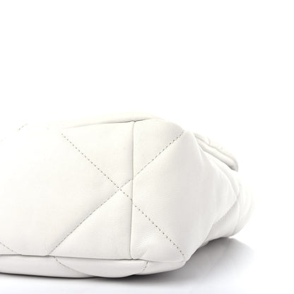 Chanel Goatskin Quilted Large Chanel 19 Flap White 9 of 10