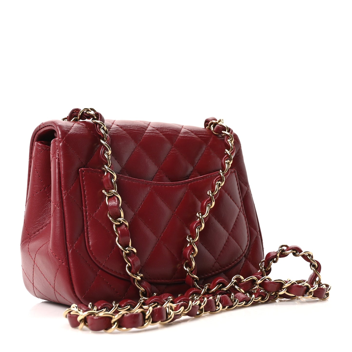 Lambskin Quilted Mini Square Flap Red