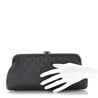 Chanel Lambskin Stitched Timeless Clutch Grey 2 of 7