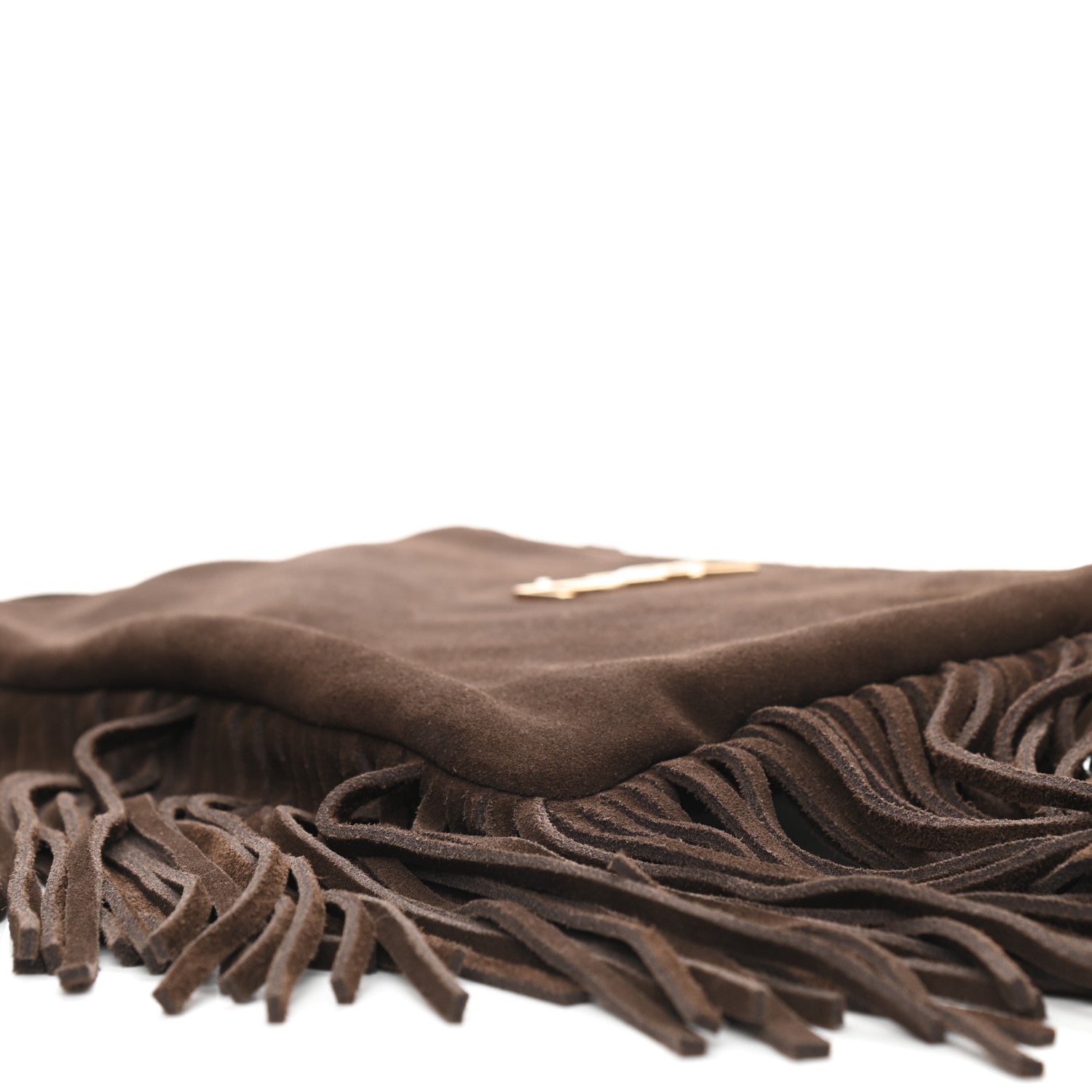 Saint Laurent Suede Calfskin Small Fringe Crossbody Bag Brown 9 of 10