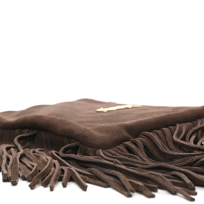 Saint Laurent Suede Calfskin Small Fringe Crossbody Bag Brown 9 of 10