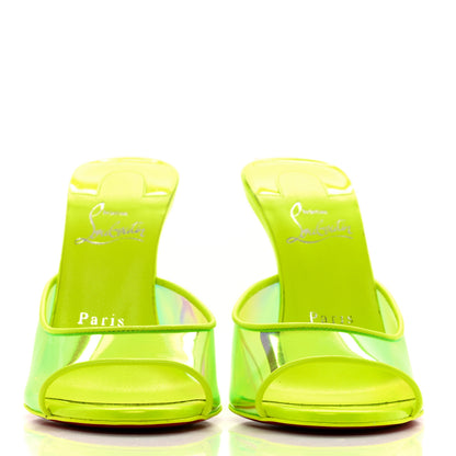 Christian Louboutin PVC Just Arch 100 Slide Sandals 37.5 Neon Yellow 2 of 9