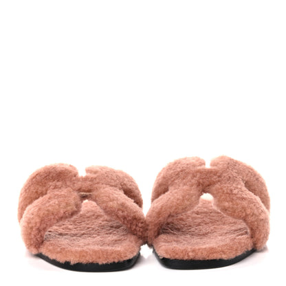 Hermes Woolskin Oran Sandals 36 Rose Aube 2 of 8