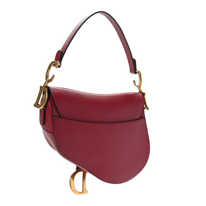 Christian Dior Grained Calfskin Saddle Bag Red 3 of 9