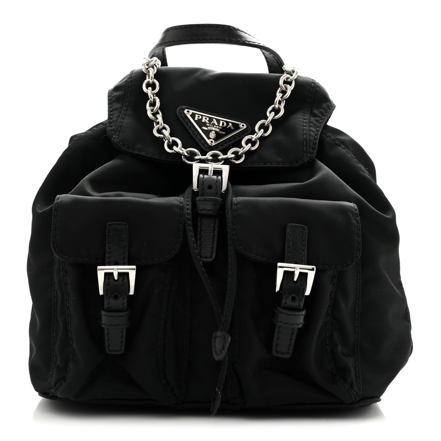 Nylon Vela Mini Crossbody Backpack Black