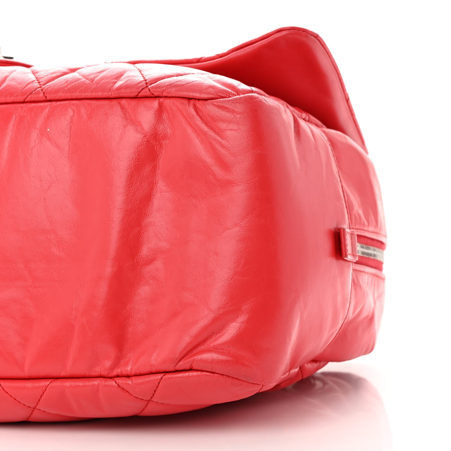 Chanel Aged Calfskin Quilted Medium Express Bowling Bag Red 13 of 13