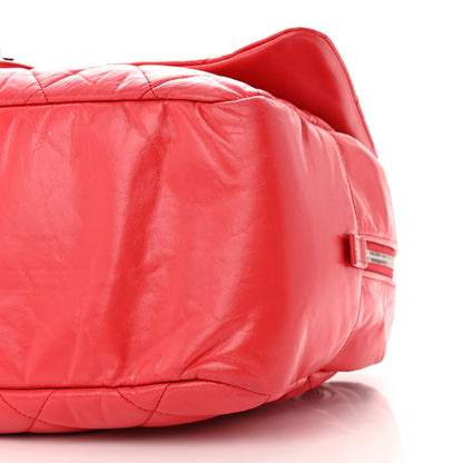 Chanel Aged Calfskin Quilted Medium Express Bowling Bag Red 13 of 13