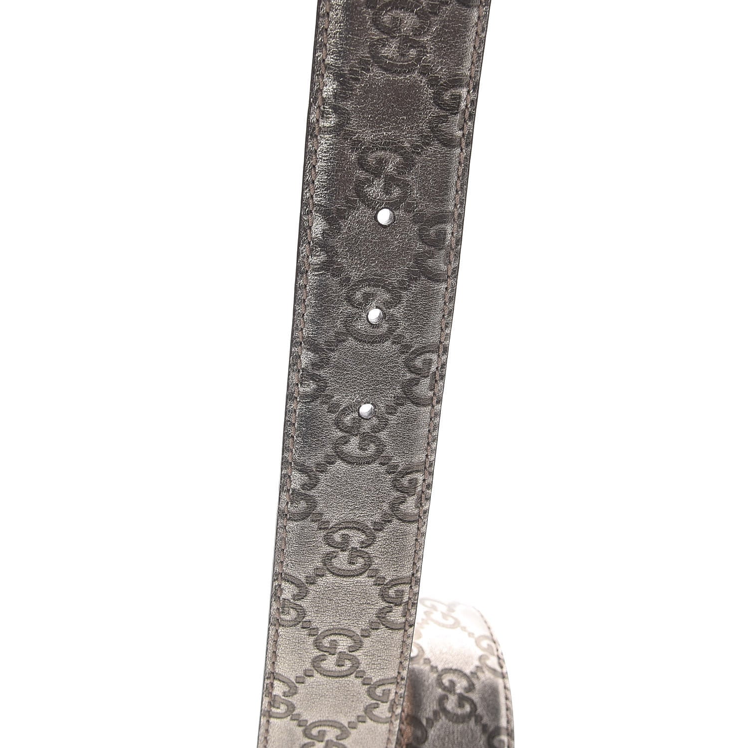 Gucci Metallic Guccissima Interlocking G Belt 90 36 Gold 4 of 6