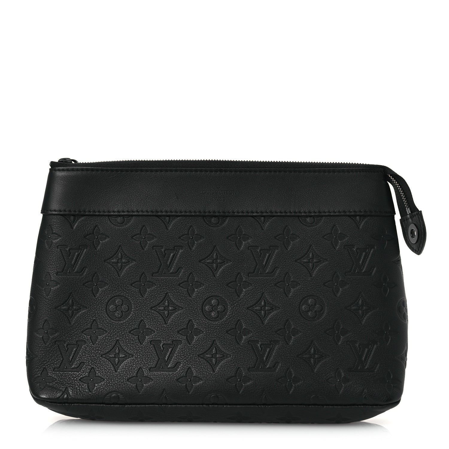 Louis Vuitton Shadow Calfskin Monogram Pochette Voyage Souple Black 1 of 9