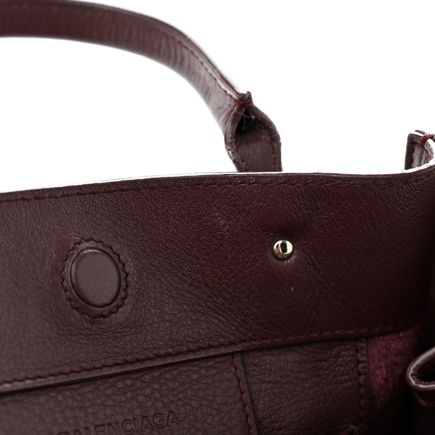 Balenciaga Calfskin Papier Mini A4 Zip Around Tote Rouge Aubergine 11 of 12