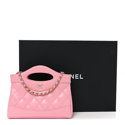 Chanel Shiny Lambskin Quilted Nano 31 Shopping Bag Pink 11 of 11