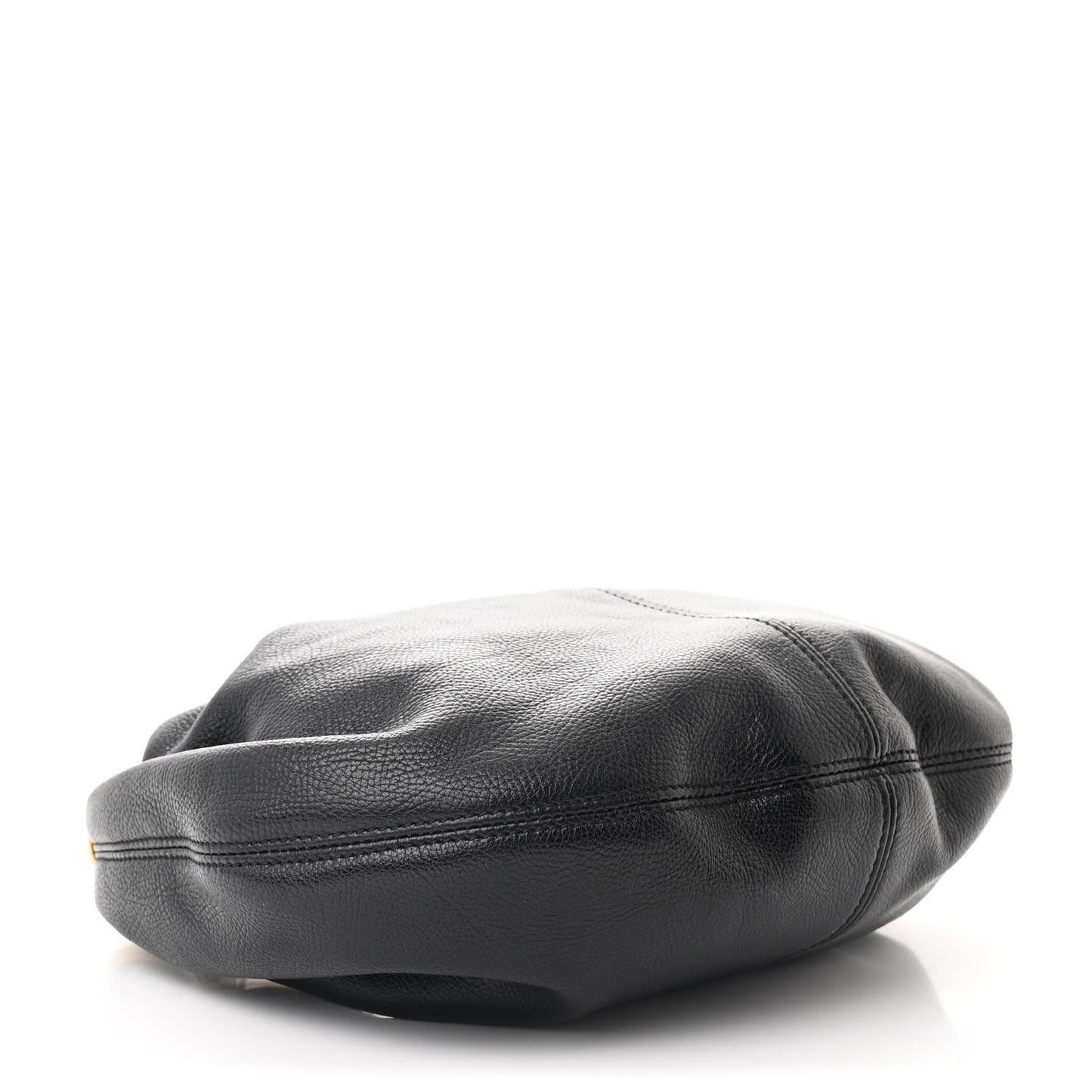 Grained Calfskin Small Bracelet Hobo Bag Black