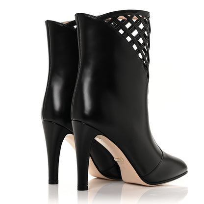 Gucci Plume Calfskin Damir Lattice Cutout Boots 36 Black 4 of 8