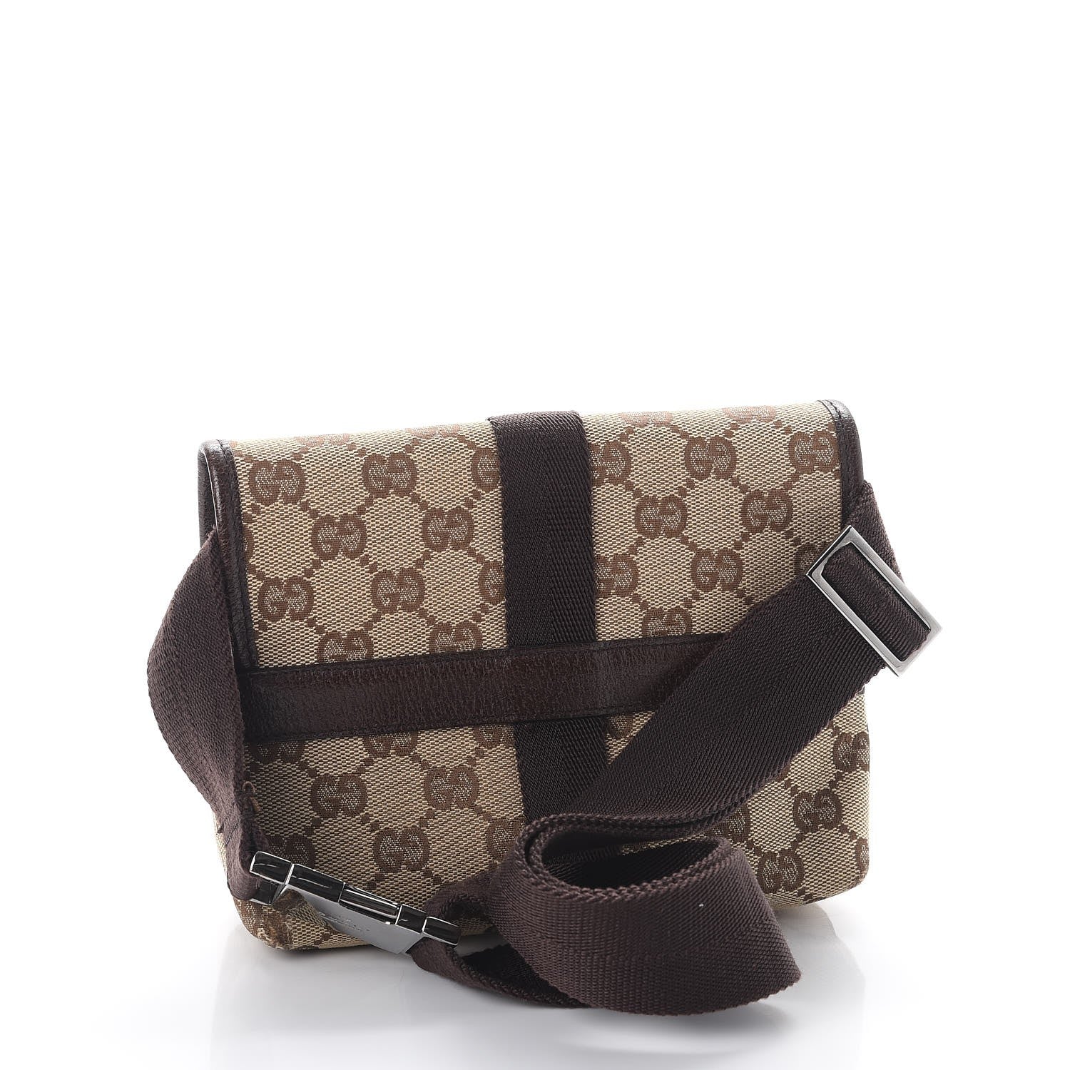 Gucci Monogram Waist Pouch Bag Dark Brown 3 of 9