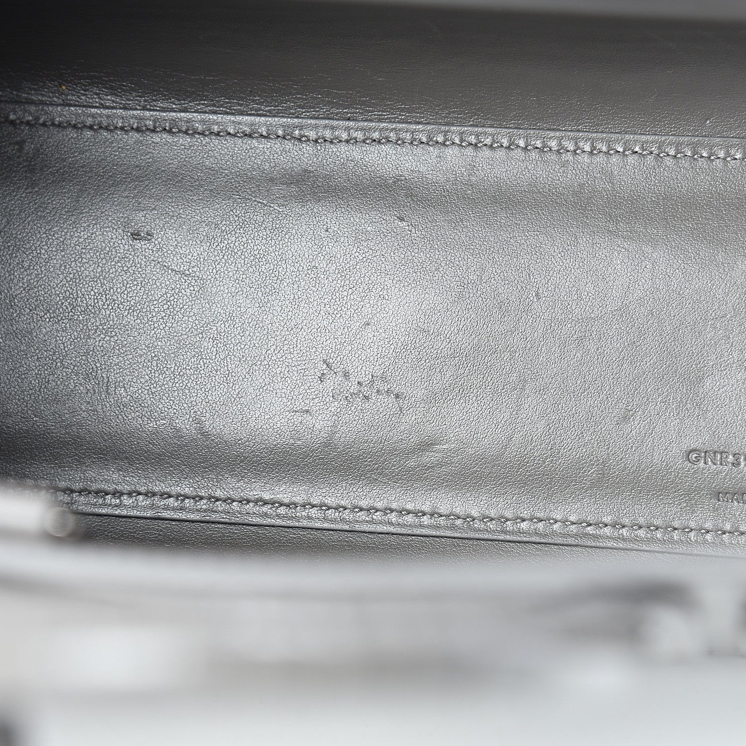 Saint Laurent Calfskin Crocodile Embossed Nano Sac De Jour Fog 9 of 11