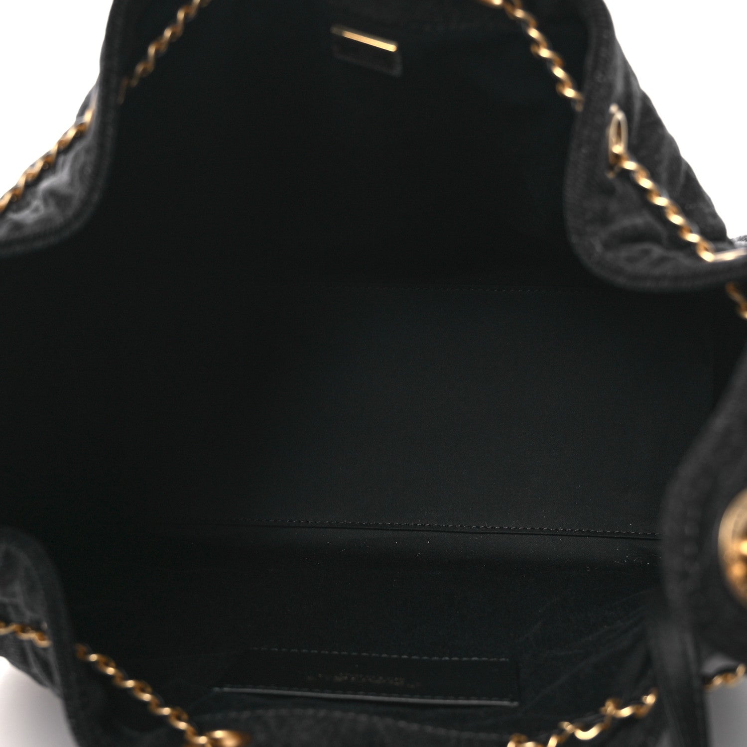 Chanel Washed Denim Quilted Medium Chanel 25 Handbag Black 6 of 13