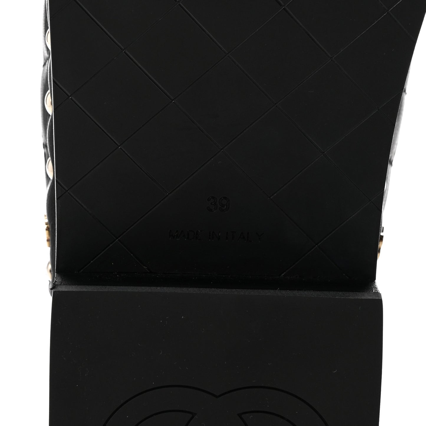 Lambskin Quilted CC Clogs 39 Black