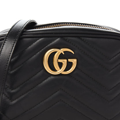 Gucci Calfskin Matelasse Mini GG Marmont Chain Shoulder Bag Black 10 of 10