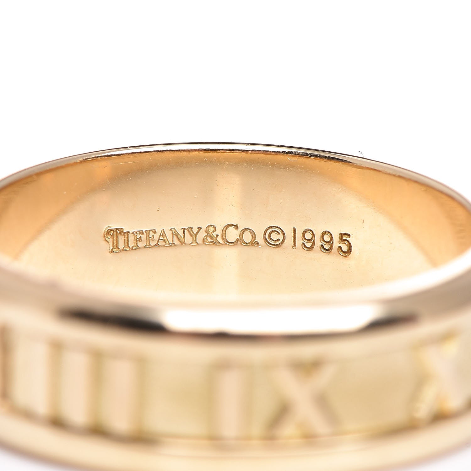 Tiffany 18K Yellow Gold Atlas Ring 61 9.25 4 of 5