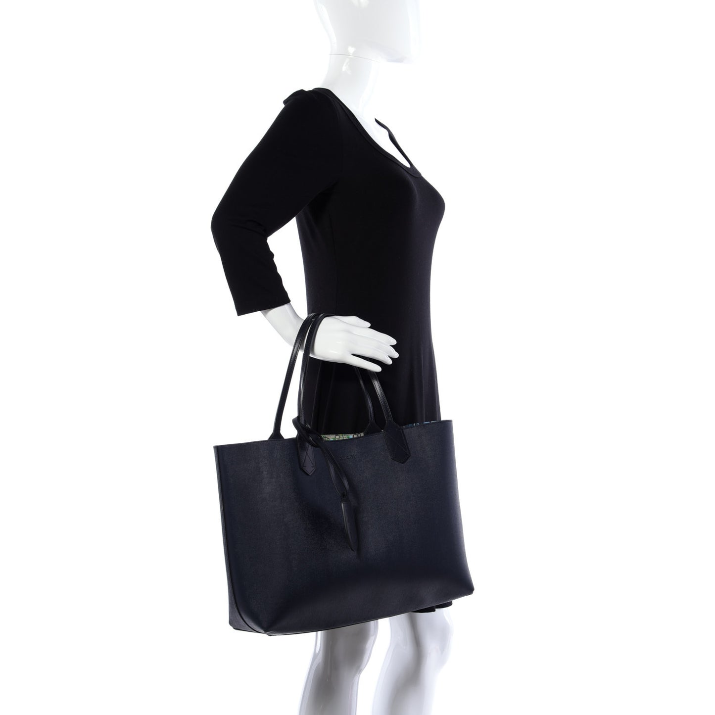 GG Supreme Monogram Blooms Medium Reversible Tote Beige Blue Navy