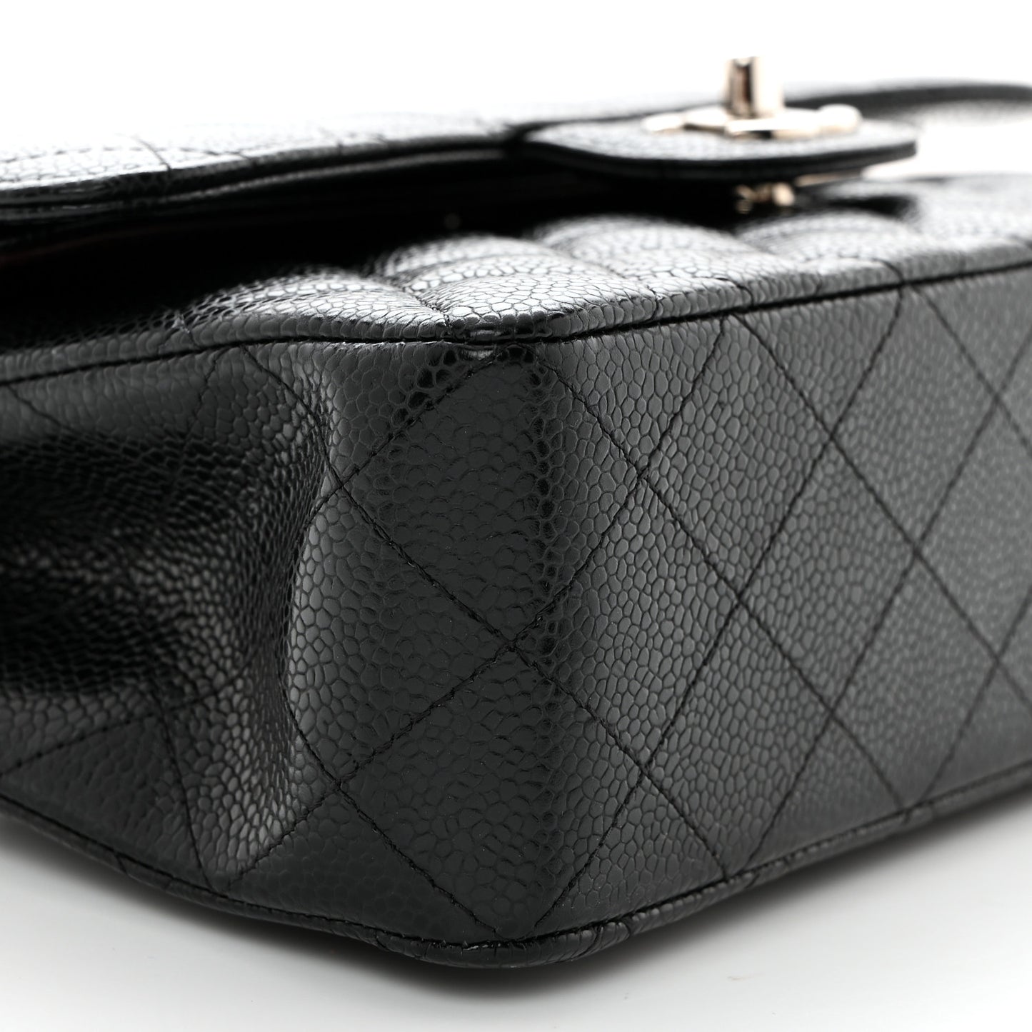 Caviar Quilted Small Double Flap Black