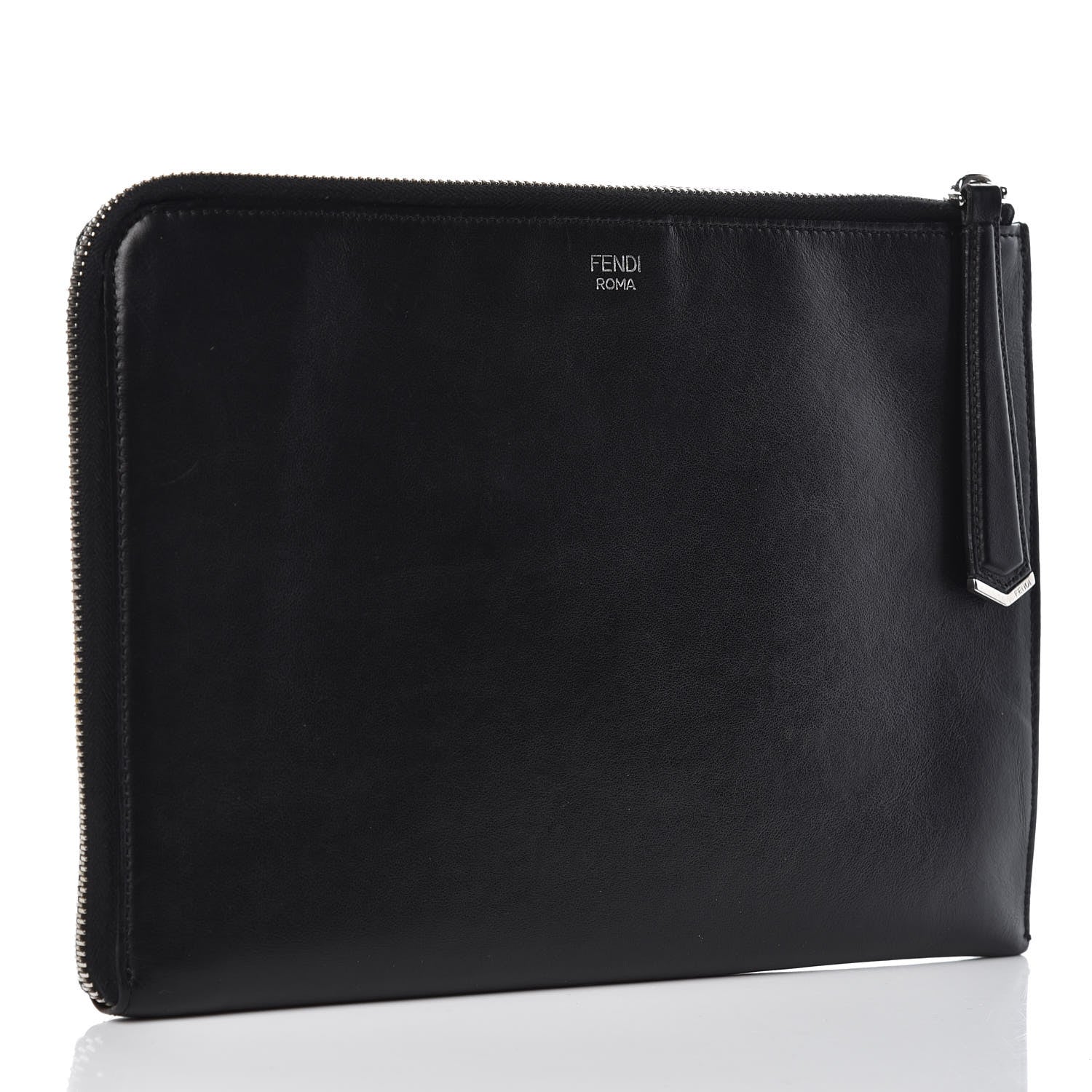 Fendi Vitello Century Hypnoteyes Zip Around Pouch Black 3 of 9